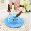 Bonitos animais de estimação gatos de cachorro tampões de aniversário ajustável corduroy colorful velas pequenas cães Cachorro Cachorro Cachorro Café Cosplay Costume Headwear