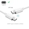 USB C till typ C -kablar PD Snabbladdning 18W 20W Snabbladdning 4.0 3ft 6ft laddare för iPhone Samsung S21 S20 Notera 20