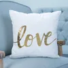 Super doux velours bronzant housse de coussin décor à la maison or imprimé décoratif coussins amour canapé siège voiture taie d'oreiller coussin/décoratif