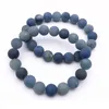 Per perles, brins 10 mm bracelet d'aventurine bleu mat, bracelet de pierre précieuse, perles rondes d'aventurine, bracelet élastique, bracelet en gros