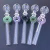 2022 Nova tubo de vidro de donut de vidro colorido Pyrex Burner de óleo tubulações mini fumar mão tubo em linha reta queimador de óleo