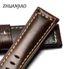 Bandas de relógio 22 24 26mm vintage Genuine Genuine Strap para 1950 À Prova D 'Água Pulso de Couro Preto / Brown Pin Buckle Men