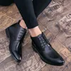 Elbise Ayakkabı YRZL Erkek Deri Çizmeler Klasik İngiliz Tarzı Rahat Iş Artı Boyutu Için Yüksek Kalite Ayak Bileği