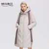 Miegofce Designer冬のジャケットの女性の長いファッション女性のコートポリエステル繊維が付いているParka Ladies D21601 210918