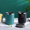 Double Wall Stainless Steel Mugs with Handles Vacuum Insulated Coffee Cups Side Lacquer Creative Tumbler Simple Home Water Cup 400ml HHC7030