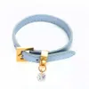 Luxury Genuine Leather Bracelet Bangle with Big Cz Stone for Woman Man Adjustable Watch Belt Wristband Wedding Jewellery Gifts Q0717