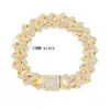 Link, Chain 15mm Iced Out Men Bracciale Hip Hop Cuban Link Bracciali per donna Crystal Rapper Hand Luxury Jewelry