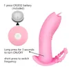 Trådlös fjärrvärd bärbar dildo -vibrator för kvinnliga par Toy Dual Stimulation Tongue Slicking Butterfly Trosies Vibrator Q06026017893