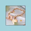 Charm juvelryfashion smycken rostfritt stål kvinnor rosguld armband armbanden Sier Love Heart Armband för födelsedagspresent Drop Delivery 2021