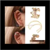 Biżuteria Ucha Clip Cuff Daisy Circle, Korona 3 Kolor Opcja Wrap Fake Earring Stud Hoop Non Przebijanie Chrząstki Kolczyki Drop Dostawa 2021 AGP