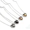 Pendant Necklaces Stainless Steel Pet Ashes Necklace Openable Double Heart Commemorative Jewelry