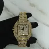 Iced Out Diamond Watch Mens Fashion Square Gold Watch Hip Hop Designer Luxury Watch