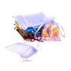 2021 100pcs/lot Organza Jewelry Bags Wedding Party favor Xmas Gift packing Bags Purple Blue Pink Yellow Black Drawstring Pouch 21 colors