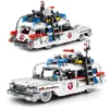 1126pcs 1:18 High-tech Ghostbusters Ecto-1 Racing Car Building Blocks Pullback Expert Movie Vehicle Bricks Toys for Children X0503