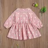 0-24m jesień wiosna urodzony maluch niemowlę dziewczęce z długim rękawem sukienka Peter Pan Collar Lace Dot Tutu 210515