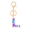 패션 A-Z 편지 Keychain 유행 창조적 인 다채로운 26 영어 열쇠 고리 초기 수지 핸드백 열쇠 고리 여성 선물