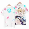 Gensshin Impact Lato Drukowanie 3D Anime Children's Krótki Rękaw Boy and Girls Loose Casual T-shirt Spersonalizowane Harajuku Proste Y0901