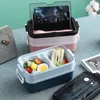 Lunchbox Bento Box för skolbarn Kontorsarbetare 3Layers Microwae Uppvärmning Lunchbehållare Mat Förvaring Box 210818