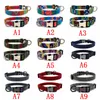 9 Colors Large Dogs Pet Dog Collars Comfortable Colorful Alloy Buckle Lettering Adjustable Collar Fadeproof Canvas Sublimation Printing Designer Belt Bohemian