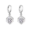 Ensembles de bijoux Colliers pour femmes en cristal Or plaqué argent deux pièces ensemble évidé petit collier de cube de zircon Boucles d'oreilles pour dame Mode diamant