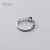 Brands Design 925 Sterling Silver Sparkling Zircon Geometric Polygon Open Adjustable Finger Ring for Women Fine Jewelry 210707