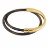 Europa América moda hombres dy mujeres estampado redondo flor grabada flor pura Simple Tour pulsera de cuero brazalete M6541E M6564E5974295