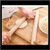 Stift konditorier BAKEWARE Kök, matsal Hem Trädgård Drop Delivery 2021 Natural Wood Rolling Pin Fondant Cake Decoration Kitchen T