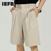 IEFB Vêtements pour hommes Costume d'été Shorts Lâche Tendance coréenne Personnalité Solide Couleur Business Genou Longueur Pantalon Mâle 9Y7448 210524