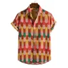 Drucken Männer Strand Casual Hawaiian Urlaub Herren Aloha Hemd Übergroßen Kurzarm Camisas Blume Urlaub Patchwork Camisa 210524
