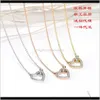 Collane con ciondolo Gioielli Drop Delivery 2021 Pendenti Shijiashiqi Element Crystal Classic Romc Love Ring Collana con catena clavicola Tempe