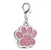 Cute Dog Paw Shaped Pet Tag Collars Name Brand Key Ring ID Card Keychain Metal Puppy Cat Neck Pendant Key-Holder Wholesale 6 Colors SN2949