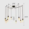 Retro Edison Bulb Light Chandelier Loft 5/6/8Head Adjustable DIY E27 Spider Ceiling Lamp Cafe Living Room Bar Fixture Pendant Lamps