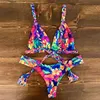 Bikini Set Women Swimwear Push Up Swimsuit Top Solid Bottom Print Brazilian Biquini Bathing Suit Swim Wear Beach 210630