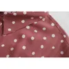 vintage hoho women long dresses summer red polka dot ladies shirt casual female knee-length girls chic 210430