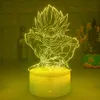 3d Z Goku 피겨 야간 조명 아이 침실 장식 독특한 어린이 생일 선물 애니메이