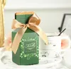 Wrap regalo 24pcs Rink Marble Lines Candy Boxes con decorazione a nastro per regali di eventi per feste di matrimonio o di compleanno Memori di cioccolato