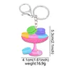 Cute Cartoon Acrylic Keychains Creative Dessert Macaroni Cake KeyChain Jewelry For Women Kids Girls Gift Car Accessory