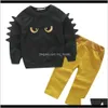 Dostawa Dojazd Dinozaurów Baby 2021 Dziecko Dinozaur Sweter Spodnie Długie Tshirt Chłopcy Odzież Ustawia Dzieci Abbigliamento Bambini Maglietta del Manicot