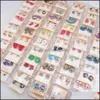 Stud Earrings Jewelry Womens Fashion 30Pairs/Lots Crystal European And American Mix Style 210323 Drop Delivery 2021 2Fjzx