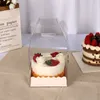 STOBAG 10 sztuk Podwyższone Przenośne Przezroczyste Birthday Cake Box Chleb Deser Pakowanie Birthday Party Supplies 210602
