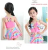 Children Swimwear Girls Cute Love Two Pieces Suits Princess Girl Suit Kids Tankini Bathing Beach Skirt Suit