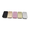 Print Logo Mini Metal Slide Top Tin Containers, Sliding Cover Push-Pull Tin Box Slide Cover Storage Box for Wedding Jewelry Lip Balm Container Cosmetic Organizer