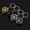 3D Car Metal Wheel Hub Keyrings Auto Sports Cars Key Rings Keychain Pendant Silver Gold Fashion Jewelry Hangs