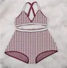 Mujeres Swimsuits Diseñador Bikinis Traje de baño Traje de baño Trajes de baño Vestido Pantalones Camisa de dos piezas Body Ropa Split Cross Strap Strap Pant L6BA #