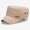 Man Big Head Sun Hats Mannen Pure Cotton Flat Army Cap Vuxen Peaked Caps Män plus Militär baseballhatt i storlek 56-60cm 61-65 cm bred BR298J