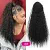 Coulisse Puff Long Kinky Afro Ricci Coda di cavallo umano Afroamericano Brasiliano Remy Estensione dei capelli Coda di cavallo Clip in parrucchino 160g 4 colori diva1