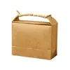 Rétro Debout Kraft Papier Emballage Sac Kraft Boîte En Carton Pour Riz Thé Alimentaire Stockage Paquet Sacs En Gros LLD11644