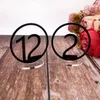 Party Decoration Acrylic / Wood Round Shape Table Numbers With Rectangle Base For Restaurant Wedding Shower Desktop