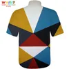 Graphic Building Blocks Button Down Shirts For Men Novelty Beach 3D Pattern Summer Hawaiian Tops Fashion Shirt Men's Casual