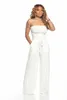 Womens Jumpsuits Rompers Designer Sexy Off Shoulder Crop Top Slanke Bodycon Vrouwelijke Zomer Mouwloze Lange Broek PlayBroad Poot Jumpsuit